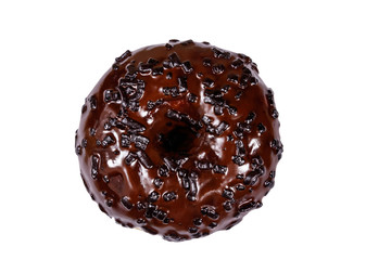 Tasty chocolate donut isolated on white background