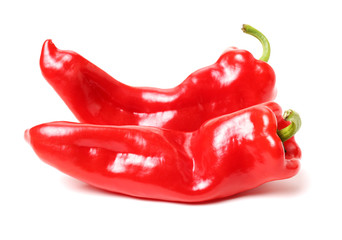 Fresh red pepper on white background