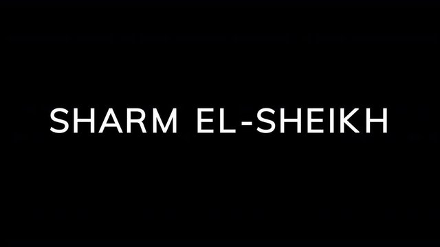 From the Glitch effect arises city SHARM EL-SHEIKH. Then the TV turns off. Alpha channel Premultiplied - Matted with color black