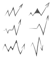 Arrow icon set vector illustration, low poly style