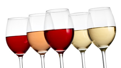 Red wine glasses, close up