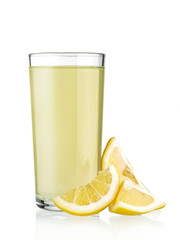 Glass with lemon juice