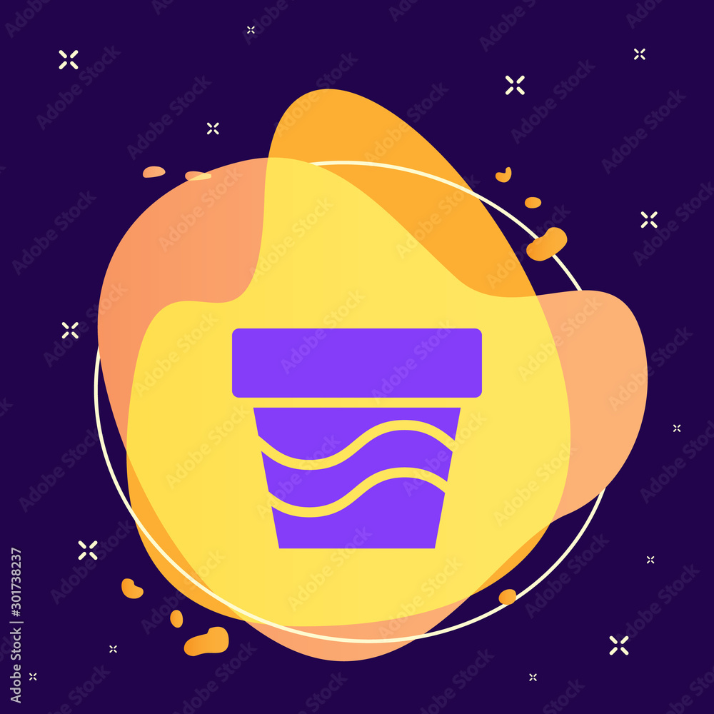 Poster bucket icon - vector outline symbol design from