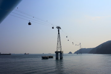the marine cable car in Busan, South Korea