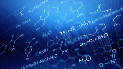 Chemistry and Medical abstract blue background . 3d rendering