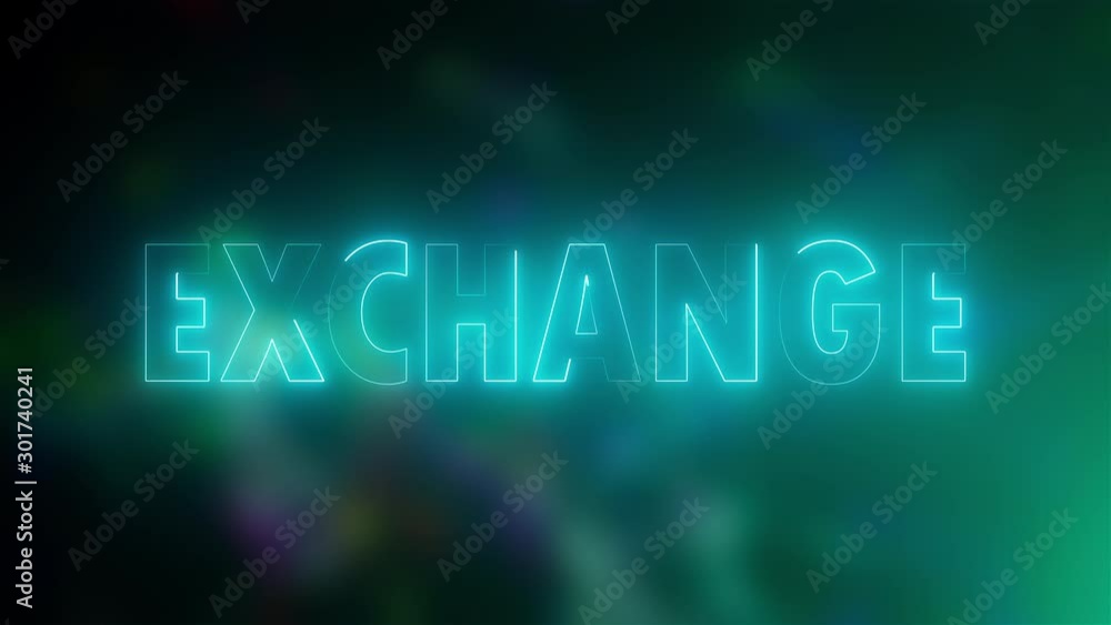 Poster text exchange of letters with a neon effect, 3d rendering background, computer generated