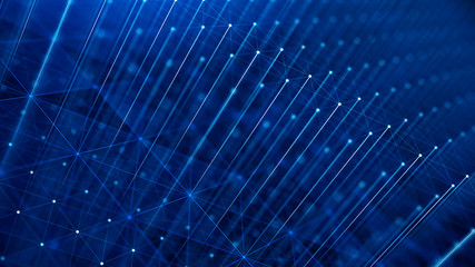Naklejka premium Network Dots and lines connections. Network Abstract Background. Technology, Network and communication concept.3d illustration