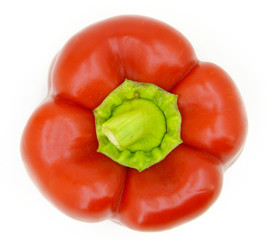 sweet red pepper. Isolated on a white background. View from above.