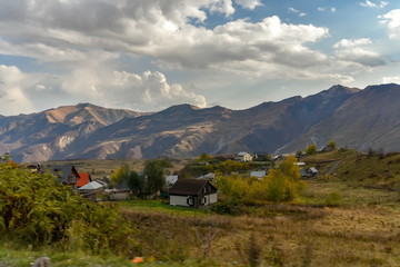 Road and nature view from Tbilisi to Kazbegi by private car , October 19, 2019, Kazbegi, Republic of Gerogia