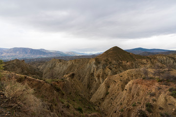 Landscapes near the Ricaveral road (Almeria) Spain