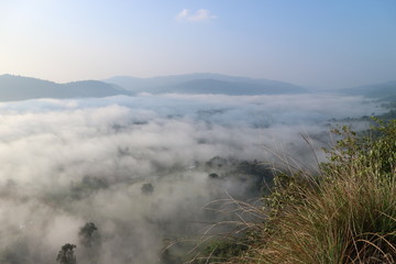 moutian travel white green forest landscape