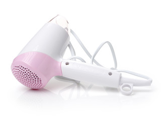 Hair blow drier on white background