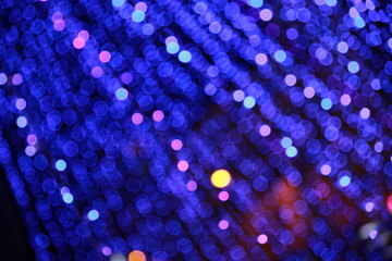 blue bokeh lights on the dark background