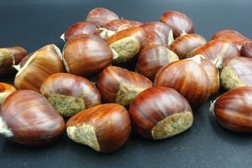 chestnuts isolated on white background