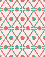 Sweet Holiday Candies Geometric Vector Seamless Pattern