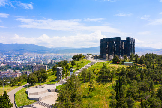 Monument known as Chronicle of Georgia or Stonehenge of Georgia, in Tbilisi, Georgia.