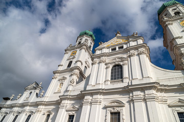 Fototapeta na wymiar View at St. Stephen's Cathedral (Dom St. Stephan) in Passau, Bavaria, Germany
