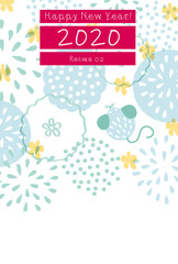 令和二年・子年・年賀状素材（北欧風パターン）