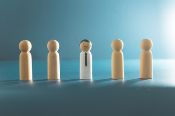 Concept Human resources search block wooden on background