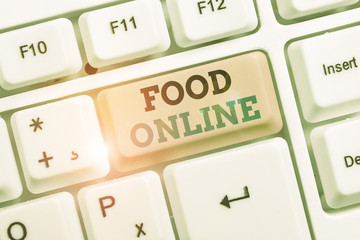 Text sign showing Food Online. Business photo showcasing most convenient way for customers to purchase food online © A