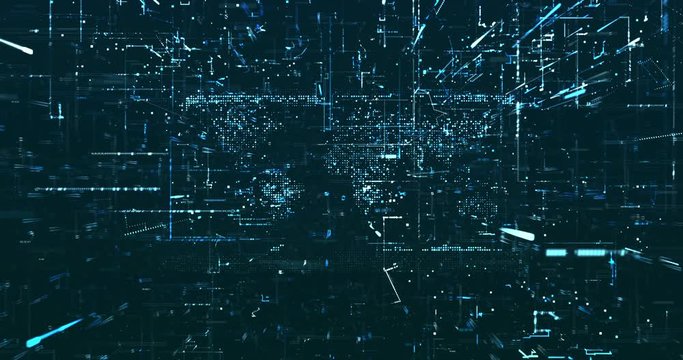 Abstract digital network data background, 3D rendering