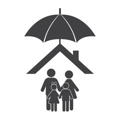 family under umbrella