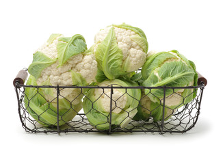 Fresh cauliflower on white background 
