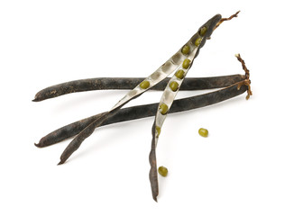 Mung beans on white background