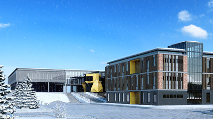 School building - 3d