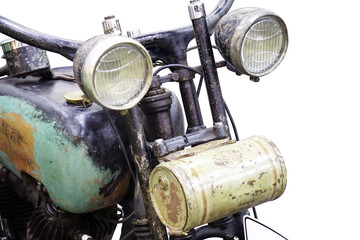 retro motorcycle restored close up
