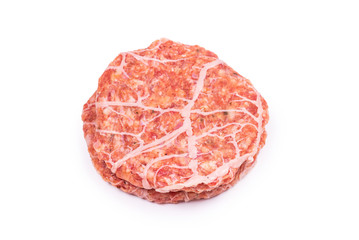 Burger cutlet isolated on white.