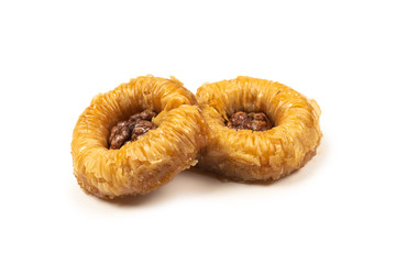 Tasty baklava isolated on white background.