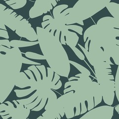 Fototapeta na wymiar Abstract leaf seamless pattern. Palm leaves wallpaper.