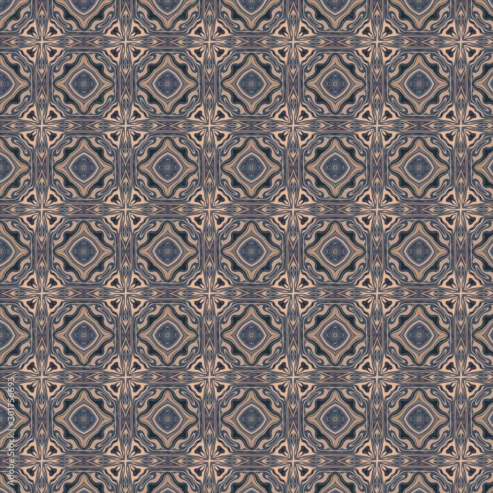 Poster pattern mandala kaleidoscope abstract geometric colorful seamless background . cross repeated square
