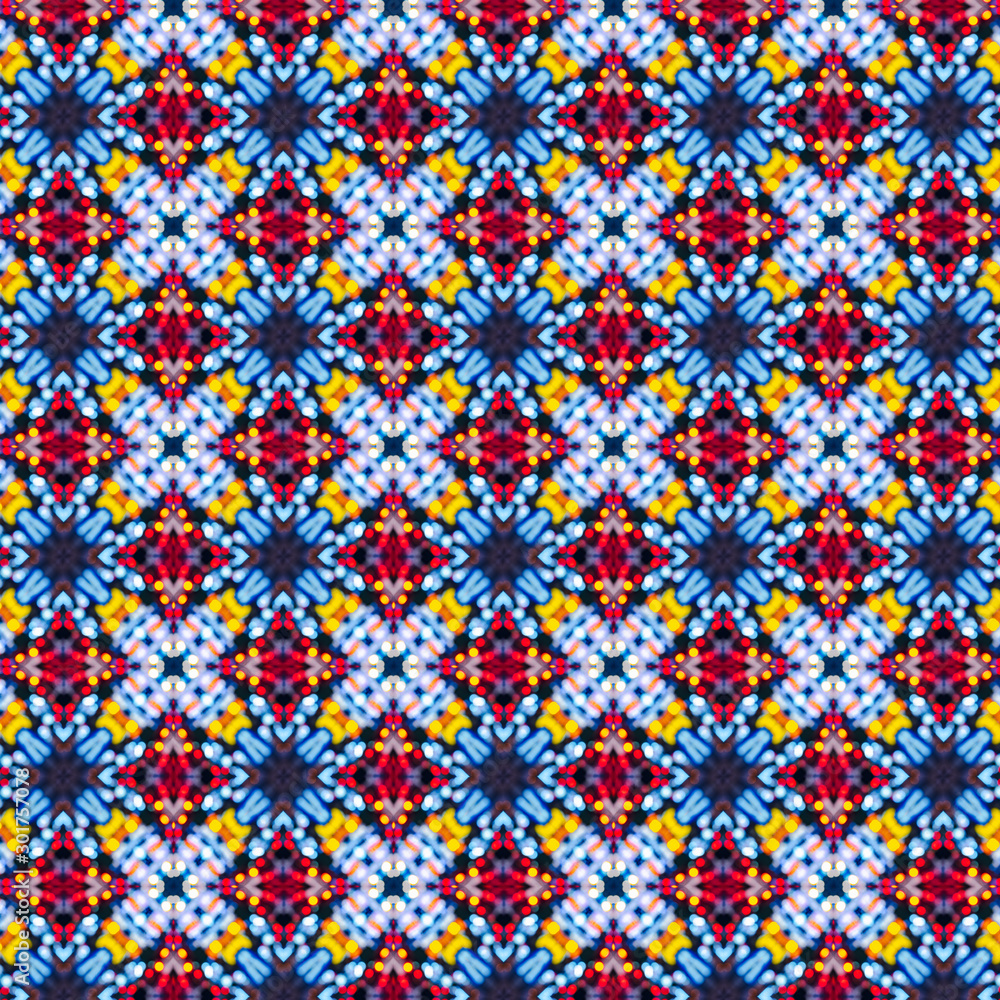 Aufkleber pattern mandala kaleidoscope abstract geometric colorful seamless background . cross repeated square