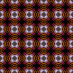 Pattern mandala kaleidoscope  Abstract geometric colorful seamless background . Cross repeated squares and blocks background.