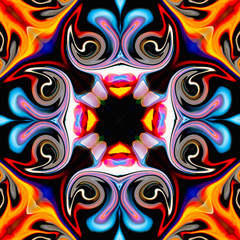 Mandala cross  kaleidoscope abstract geometric colorful seamless pattern background . 