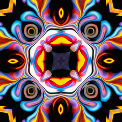 Mandala cross  kaleidoscope abstract geometric colorful seamless pattern background . 