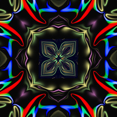 Mandala cross  kaleidoscope abstract geometric colorful seamless pattern background . 