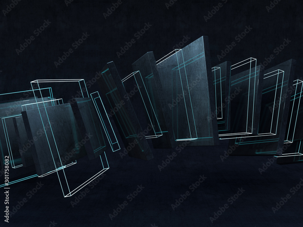 Poster futuristic shape. computer generated abstract background. 3d