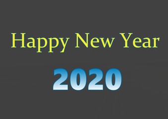 Greeting Card Design Template. Vector illustration of christmas background 2020 On a dark gray background