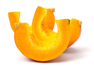 Fototapeta na wymiar Orange pumpkin on white background