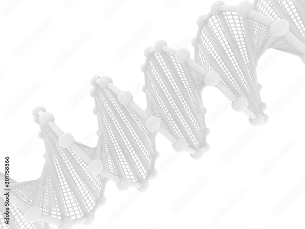 Wall mural dna chain. abstract scientific background. 3d rendering