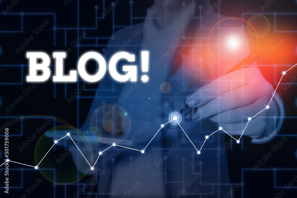 Poster conceptual hand writing showing blog. concept meaning regularly updated website web page run by indi