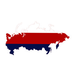 russian flag map vector illustration isolated
