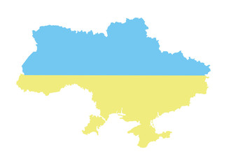 ukraine flag map vector illustration isolated