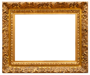 Antique photo picture frame isolated on white background