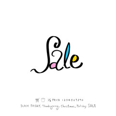 손으로 그린 세일 일러스트