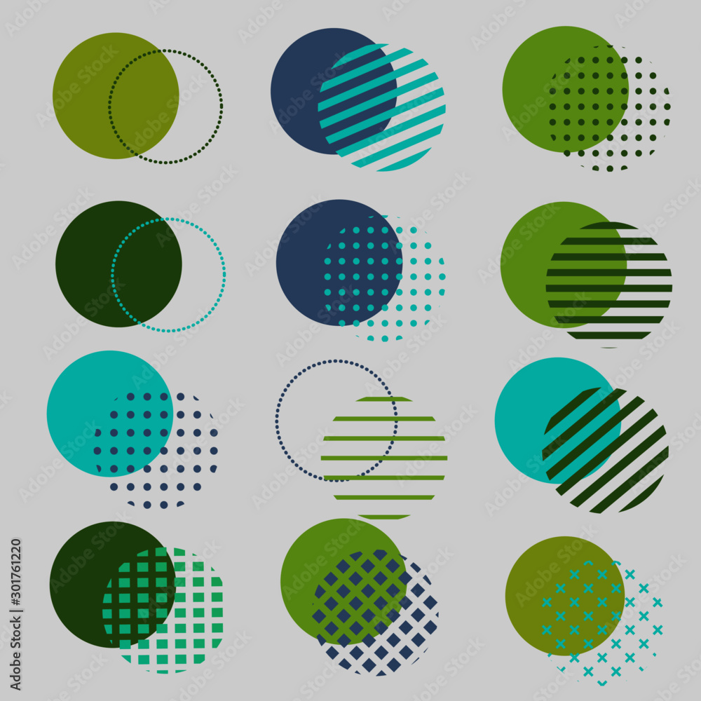 Poster set of abstract scandinavian geometric figures. scandi style. can be used to create creative backgro