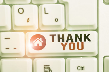 Word writing text Thank You. Business photo showcasing a polite expression used when acknowledging...
